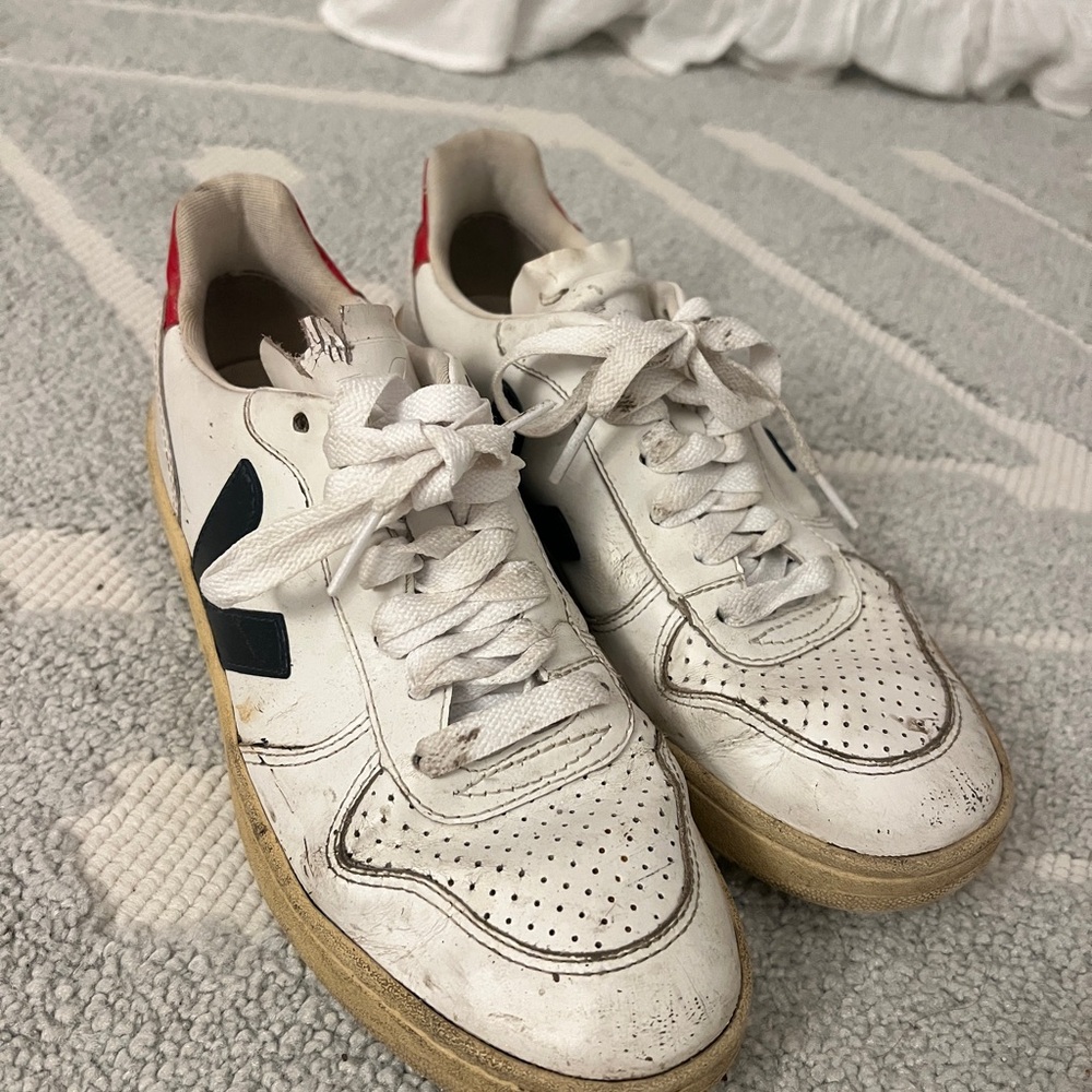 Red White and Navy Veja Sneakers